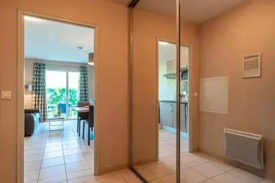 Salle de bains dans l'établissement Les Thermes 427 - Appt avec piscine partagée