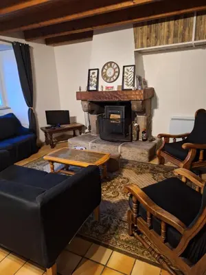 Coin salon dans l'établissement Gite Des Monts D'Arrée