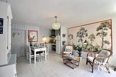 Coin salon dans l'établissement Villa la lieue de greves