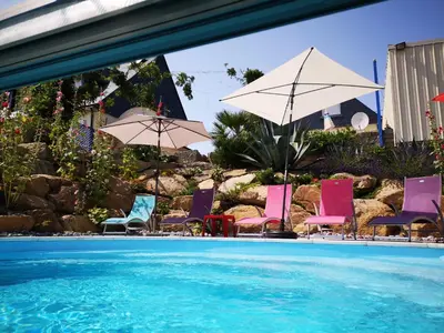 Piscine de l'établissement Bretagne FeWo Hortensia für 2 Personen, no Kids ou située à proximité