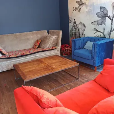 Coin salon dans l'établissement Maison 14 personnes