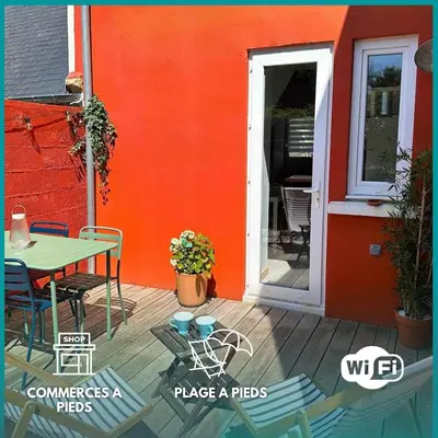 Terrasse ou espace extérieur de l'établissement Ti Rouz - WiFi - proche du port
