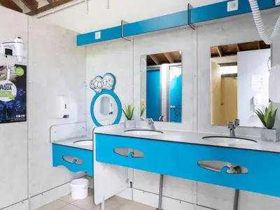 Salle de bains dans l'établissement Mobil home avec terrasse pour 4 personnes - API-1-52-997