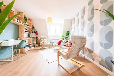 Coin salon dans l'établissement Barack I Chambre privée dans Coliving