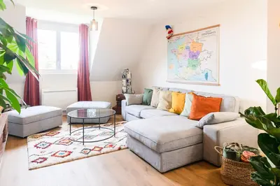 Coin salon dans l'établissement Charlie I Chambre privée dans Coliving