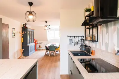 Cuisine ou kitchenette dans l'établissement Marylin I Chambre privée dans Coliving