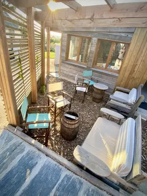 Coin salon dans l'établissement Dernier Ecolodge avant NewYork